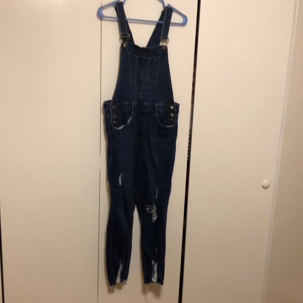 Forever 21 Distressed Denim Overall Women’s Size US 30